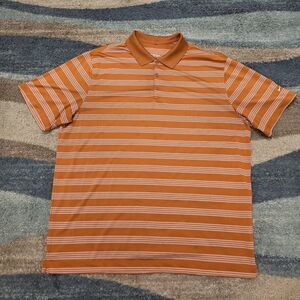 Nike Golf Tour Performance Dri-Fit Polo Shirt XXL 2XL Striped Burnt Orange
